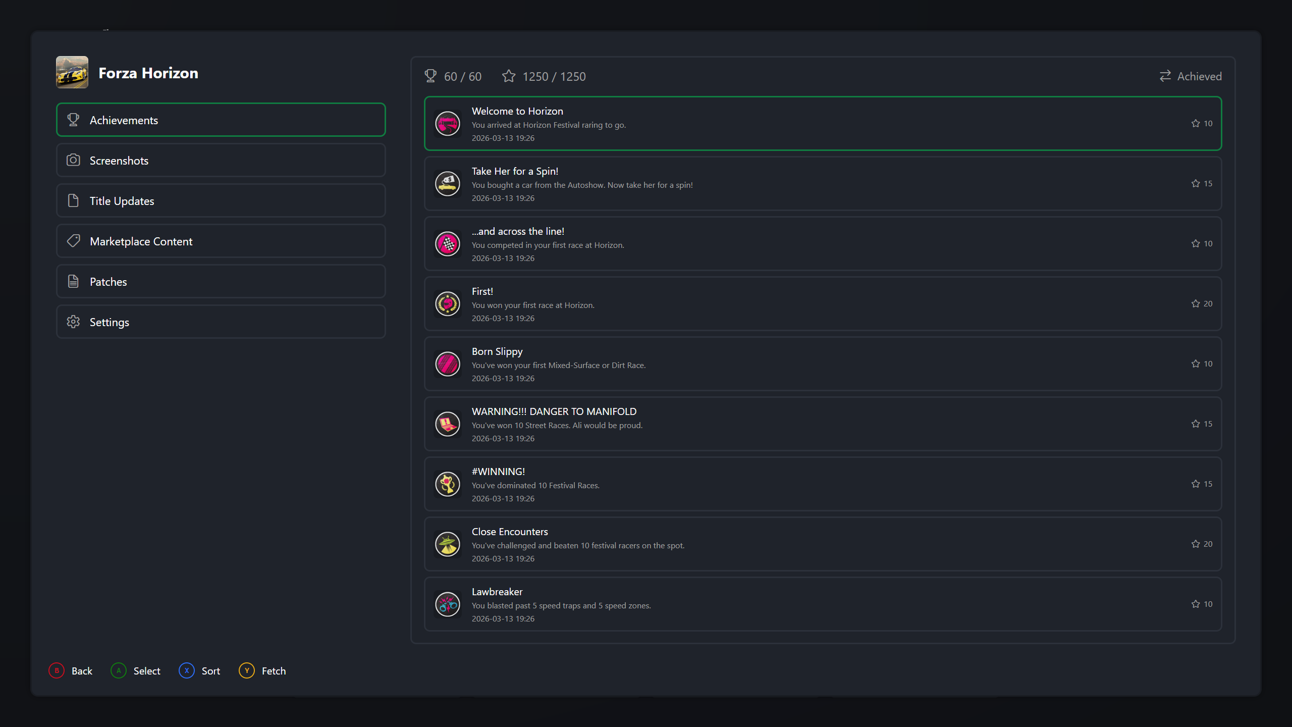 Game Details - Achievements Pane