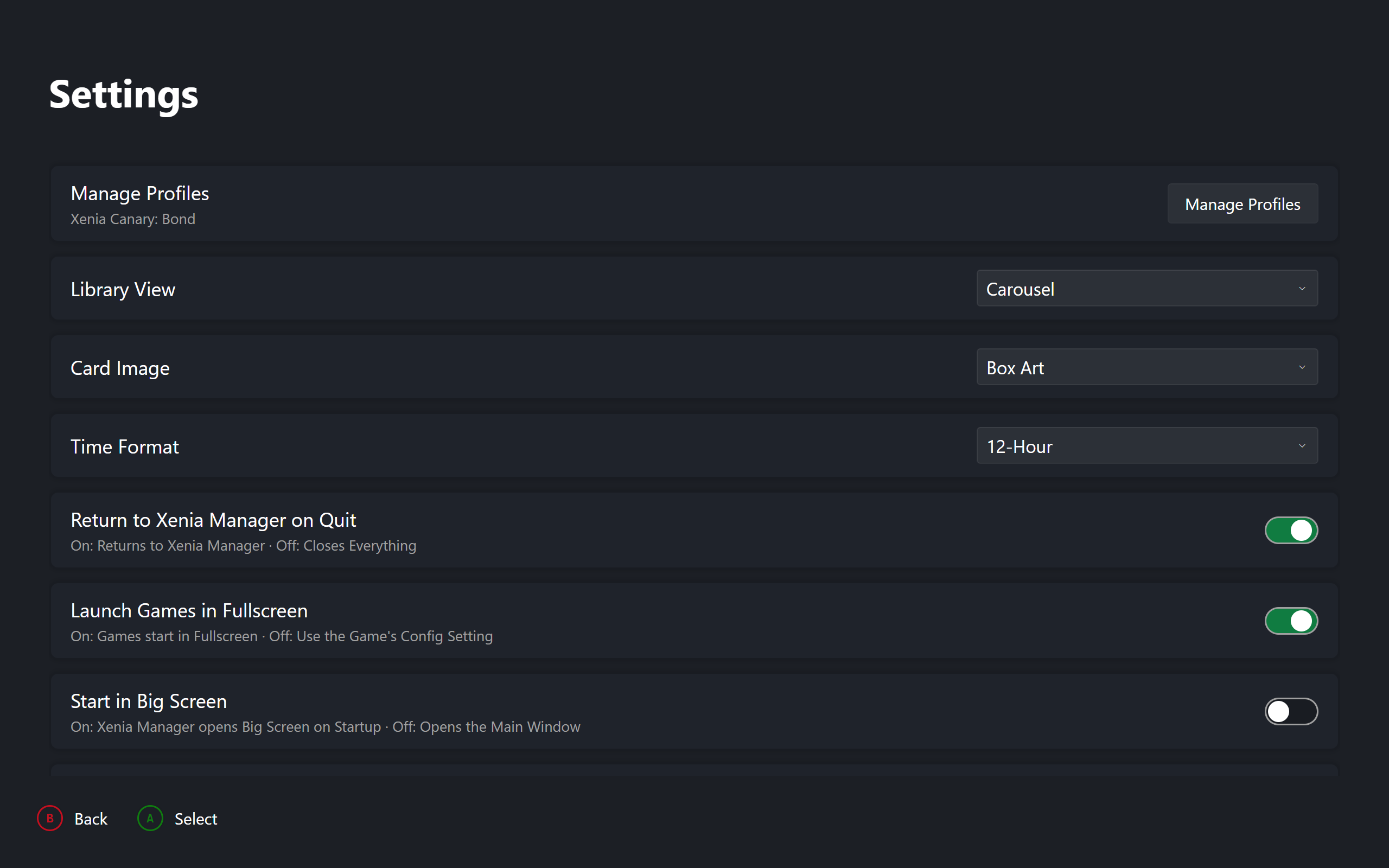 Settings - User Preferences