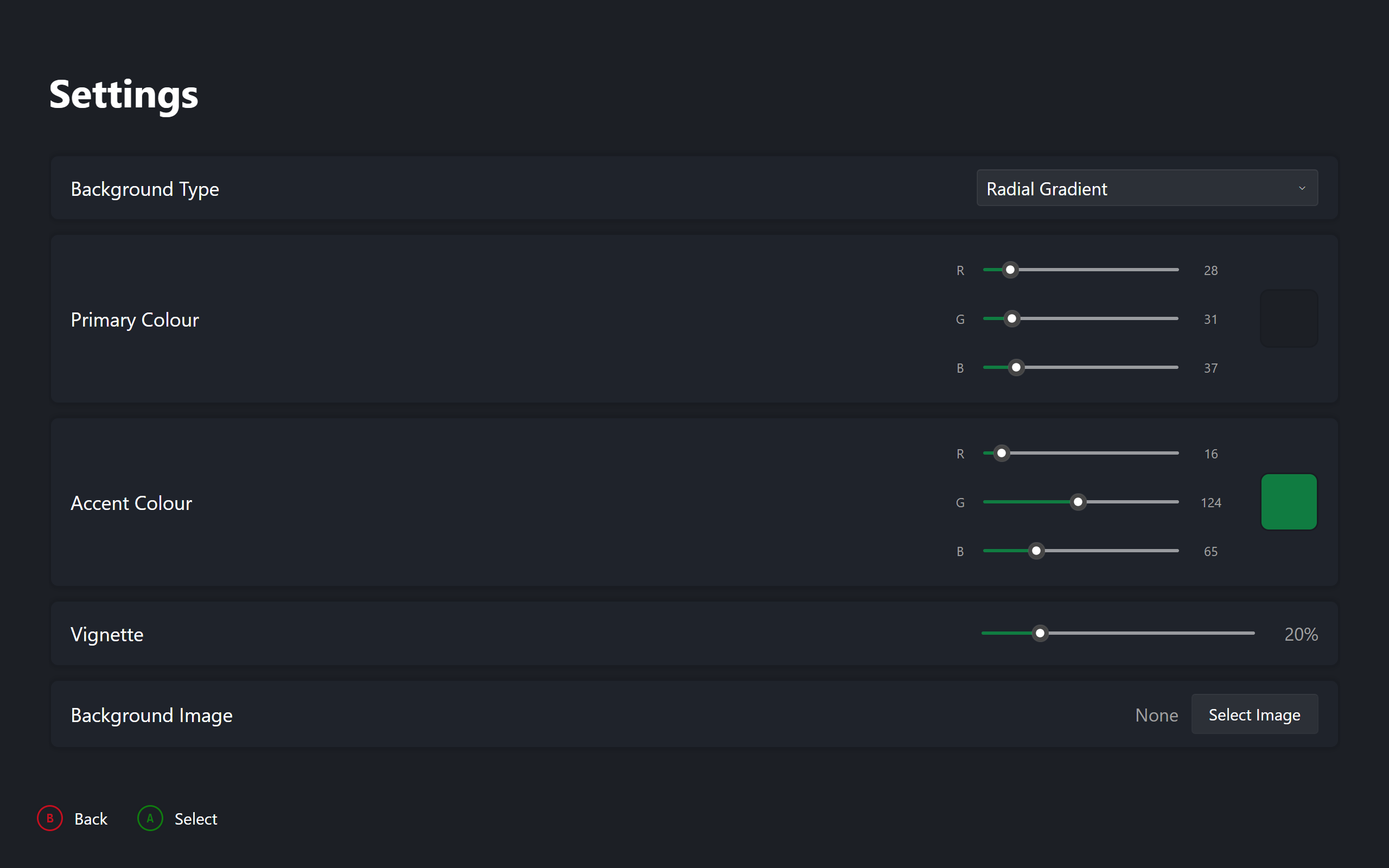 Settings - Theme Preferences