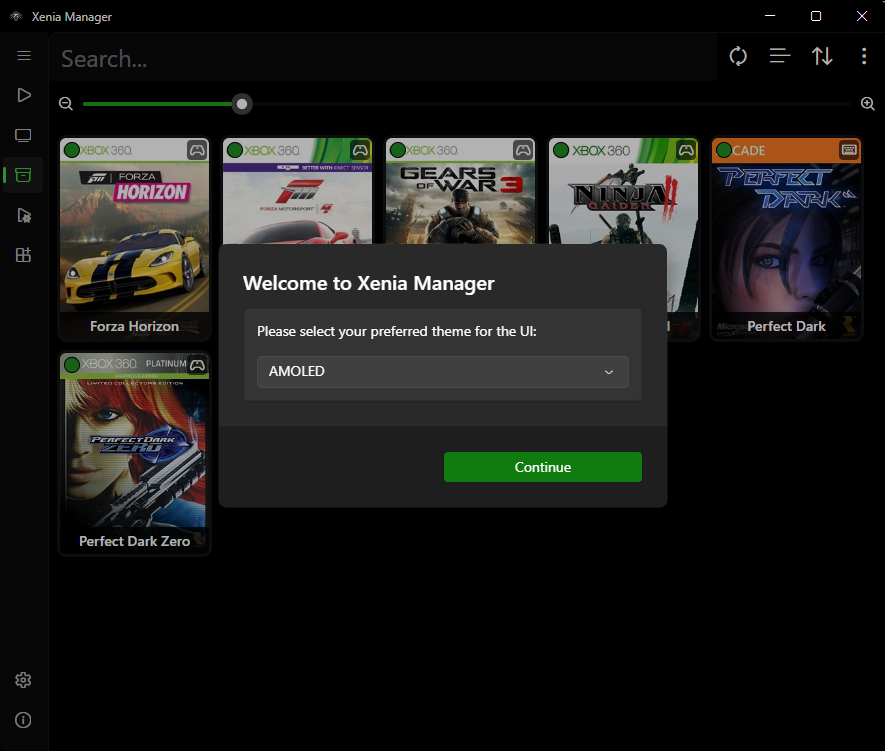Welcome dialog